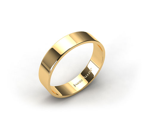 18k Yellow Gold 6.0mm Flat Comfort Fit Wedding Ring